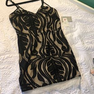 Missguided black lace mini dress